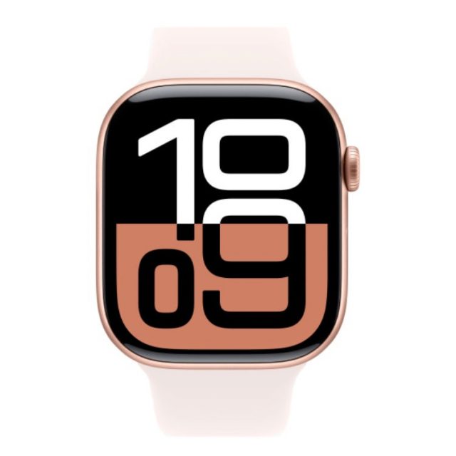 Apple Watch Series 10, 42 мм, Умные часы Корпус из алюминия цвета «Розовое золото», спортивный ремешок цвета «Румянец» — изображение 2