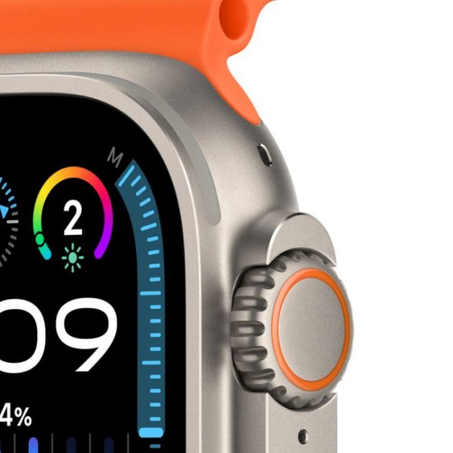 Apple Watch Ultra 2, 49 мм, GPS + Cellular, корпус из титана, ремешок Ocean Orange оранжевого цвета — изображение 3